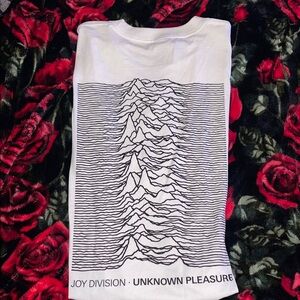 Joy division white graphic tee sunrise